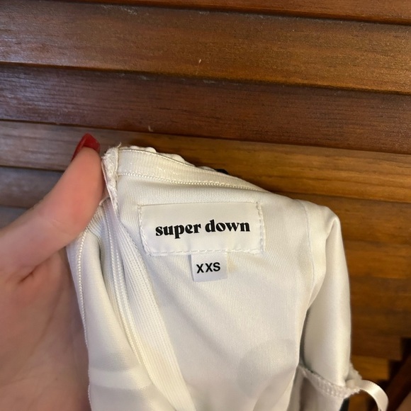 Revolve Superdown Idalah Polka Dot Dress in White and Black (B) - Picture 5 of 7